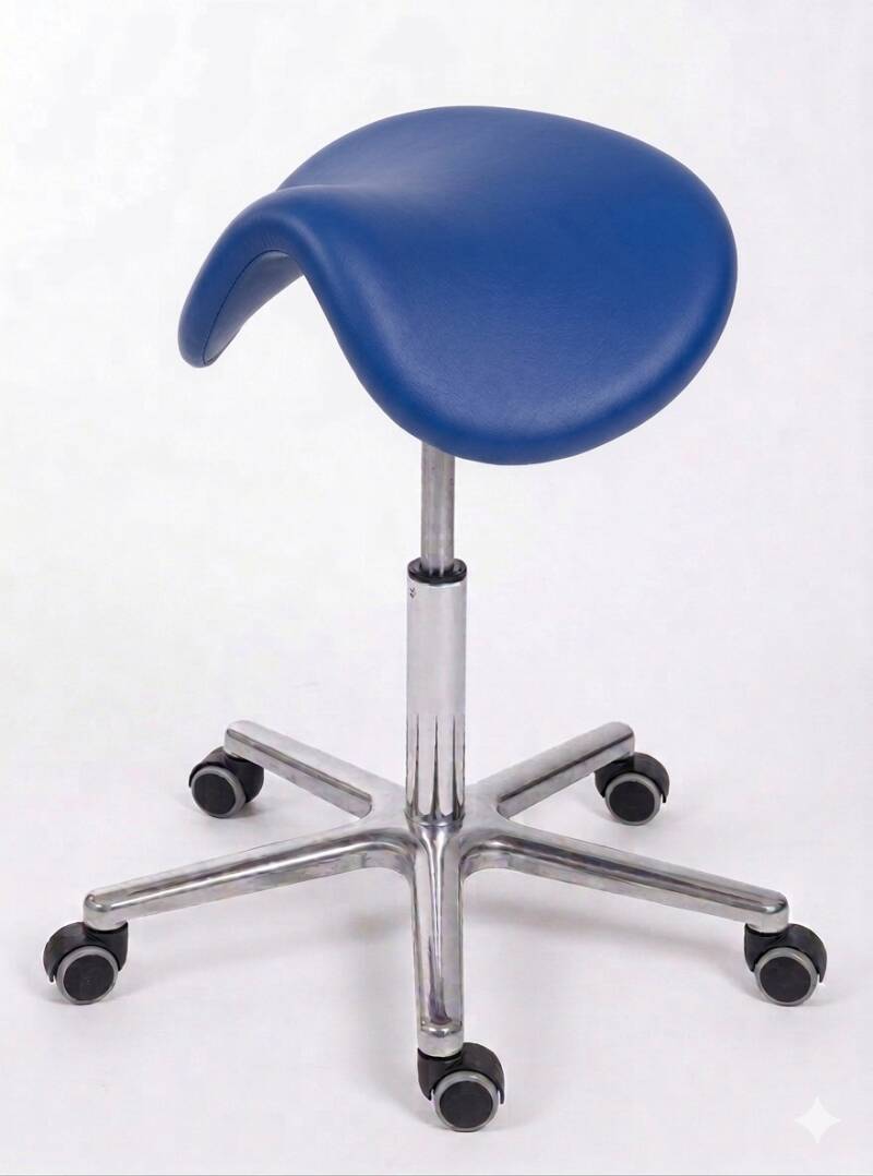 Rollhocker mit Sattelsitz Kunstleder – Produktansicht 3